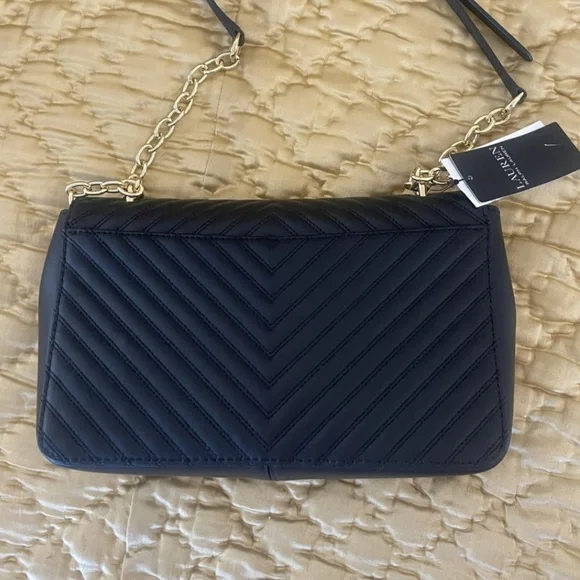 Ralph Lauren monogram bag with chain gold monogram logo hardware NWT